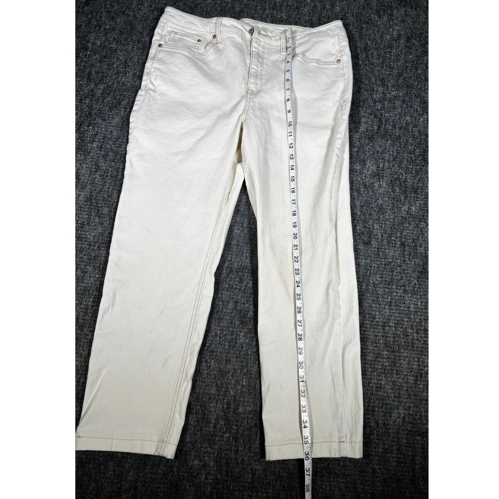Seven7 Jeans Womens 12 White Slim Straight Jean High Rise Stretch Denim Pants